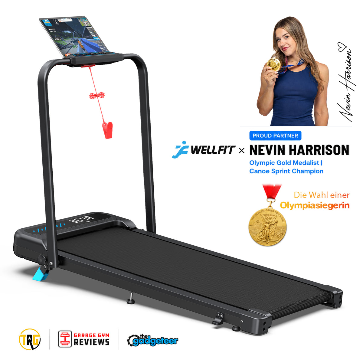TM037 Treadmill with Bosch® motor, foldable & with incline for home use