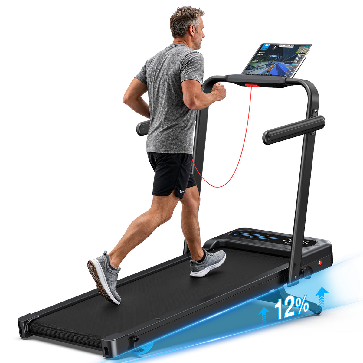 TM037 Pro Foldable Treadmill with 12% Auto-Incline – 180 kg Load Capacity
