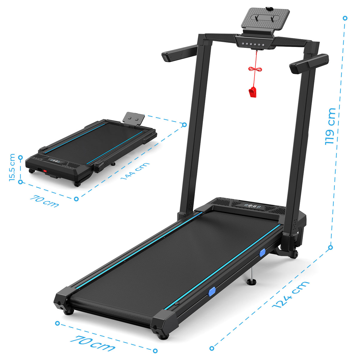 TM032 Laufband mit Bosch® Motor – 10 % Auto-Steigung für Zuhause