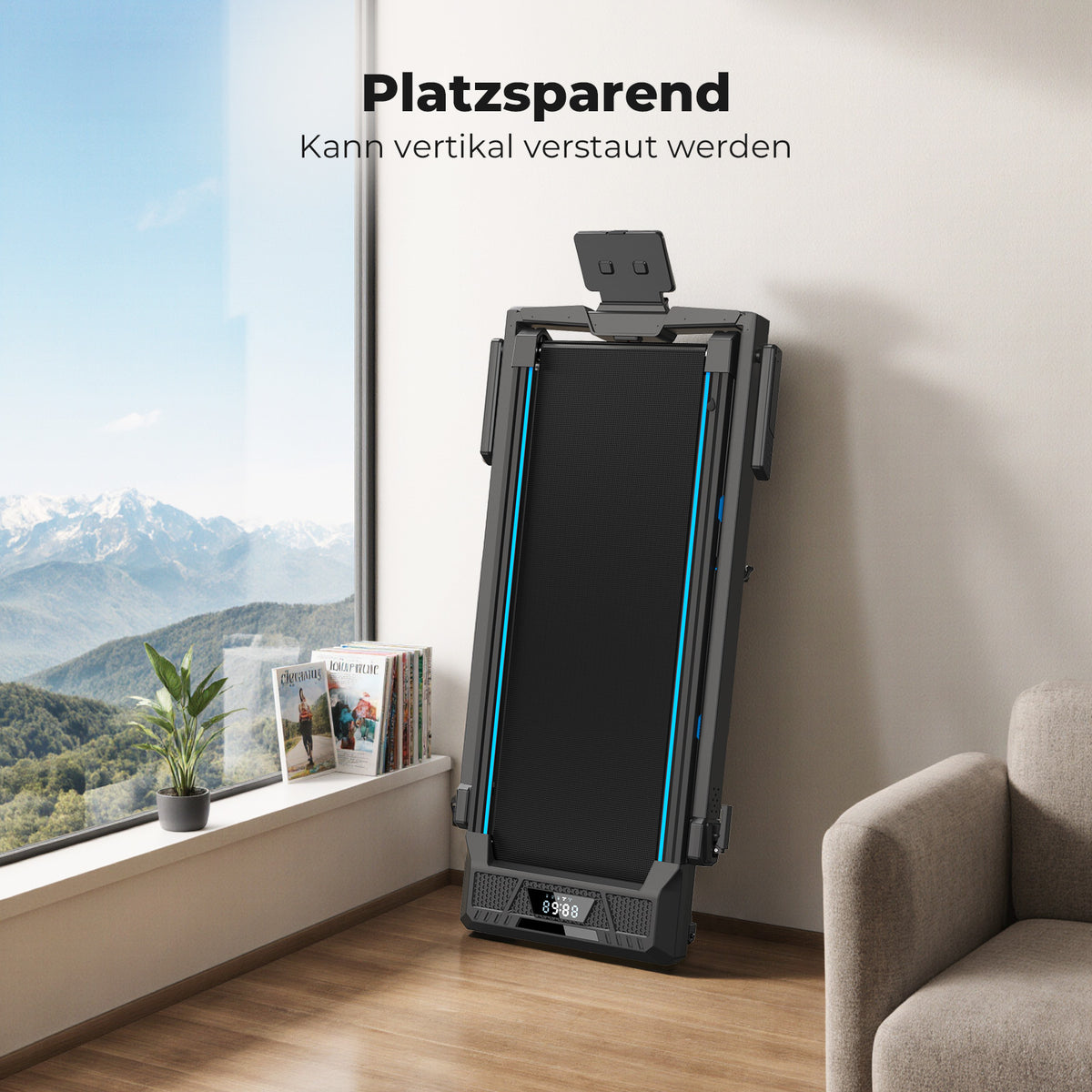 TM032 Laufband mit Bosch® Motor – 10 % Auto-Steigung für Zuhause