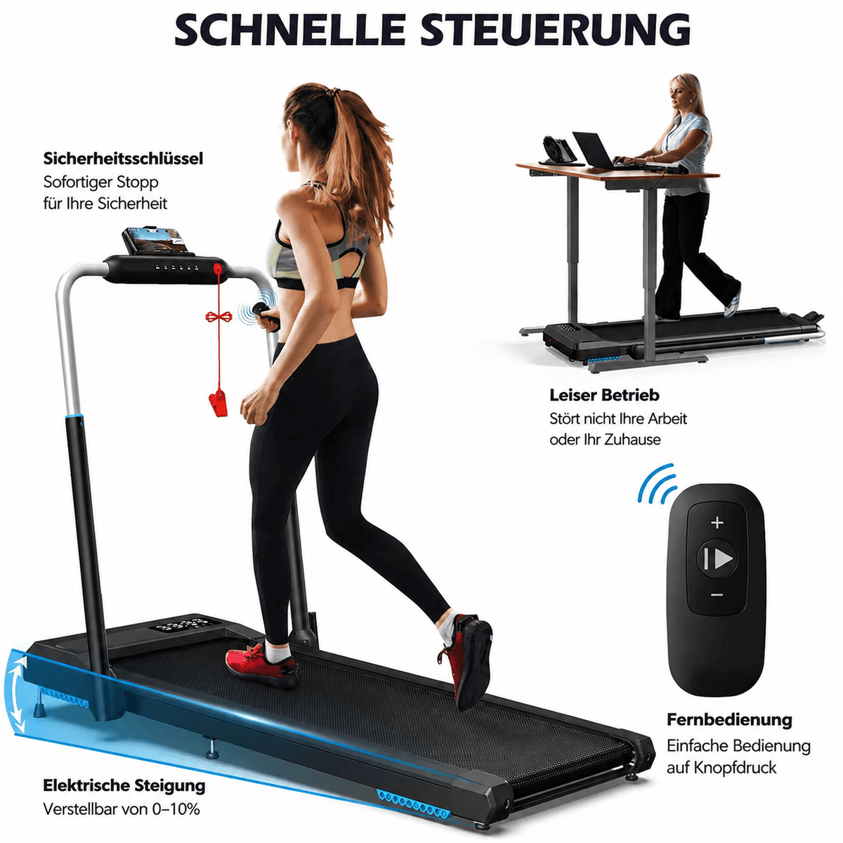WELLFIT Walking Pad Laufband Fernbedienung