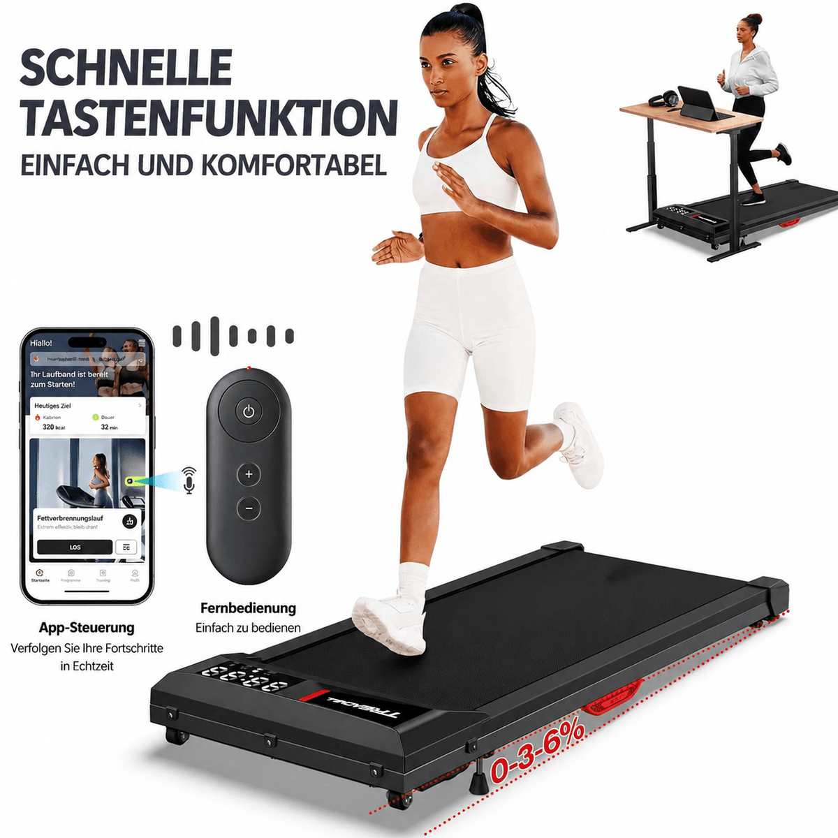 WELLFIT Walking Pad Laufband Fernbedienung