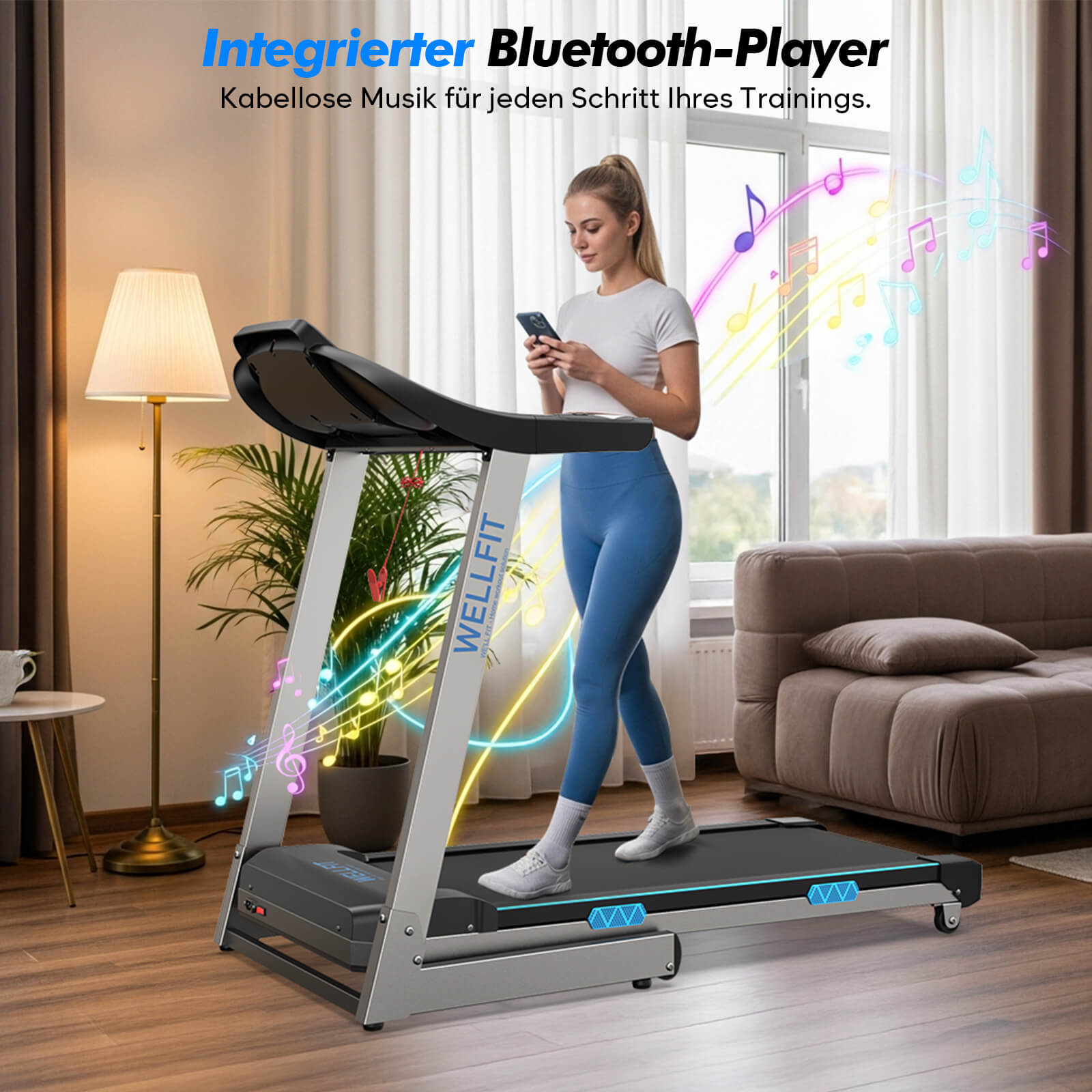 TM007 Foldable Treadmill with Automatic 15% Incline – 200kg Load Capacity