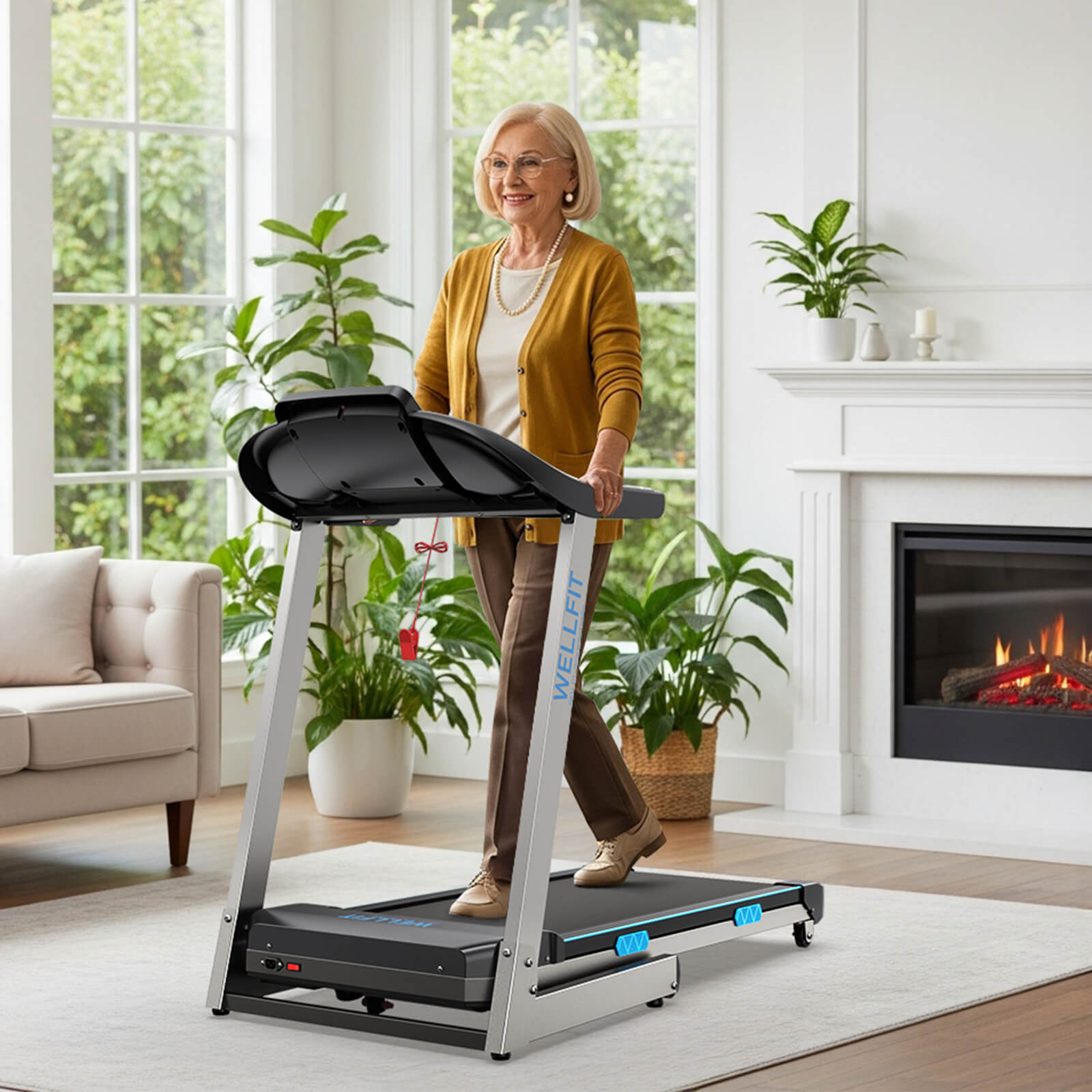 TM007 Foldable Treadmill with Automatic 15% Incline – 200kg Load Capacity