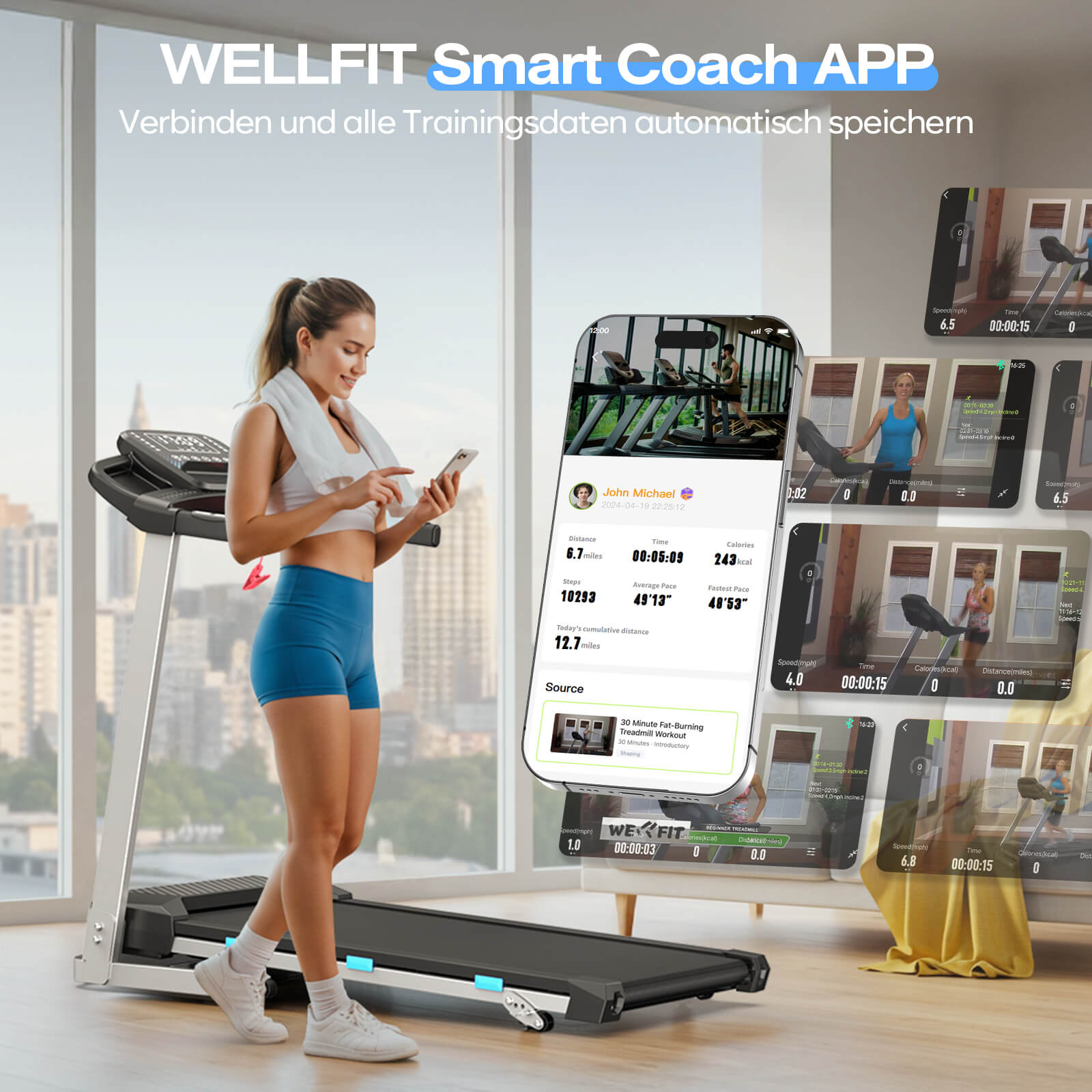TM015 Foldable Treadmill with Incline & Handrails – 180 kg Load Capacity