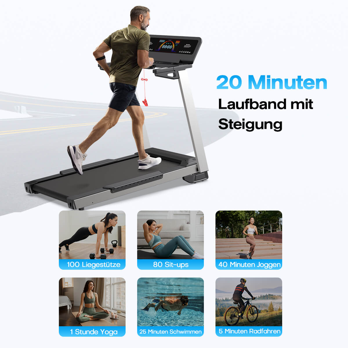 TM029 Treadmill with 15% Auto Incline & High Weight Capacity