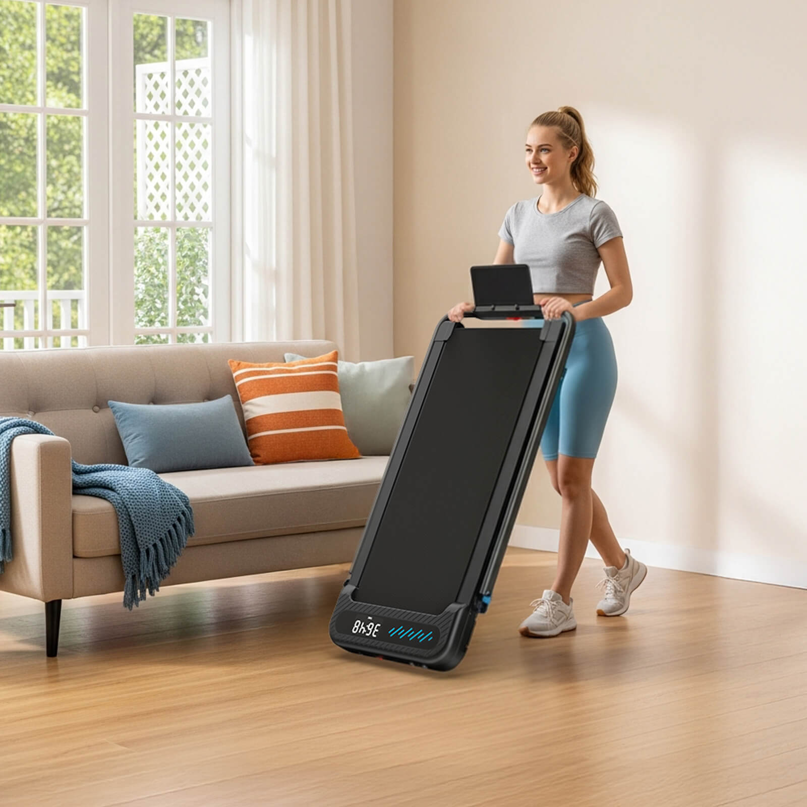 TM037 Foldable Treadmill with Incline for Home