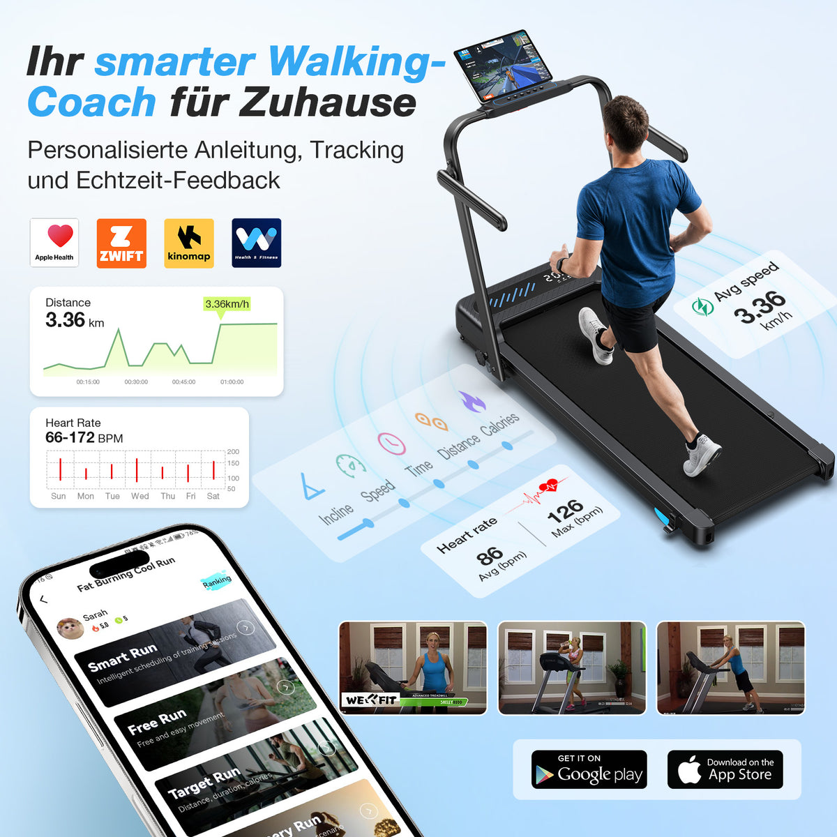 TM037 Pro Foldable Treadmill with 12% Auto-Incline – 180 kg Load Capacity