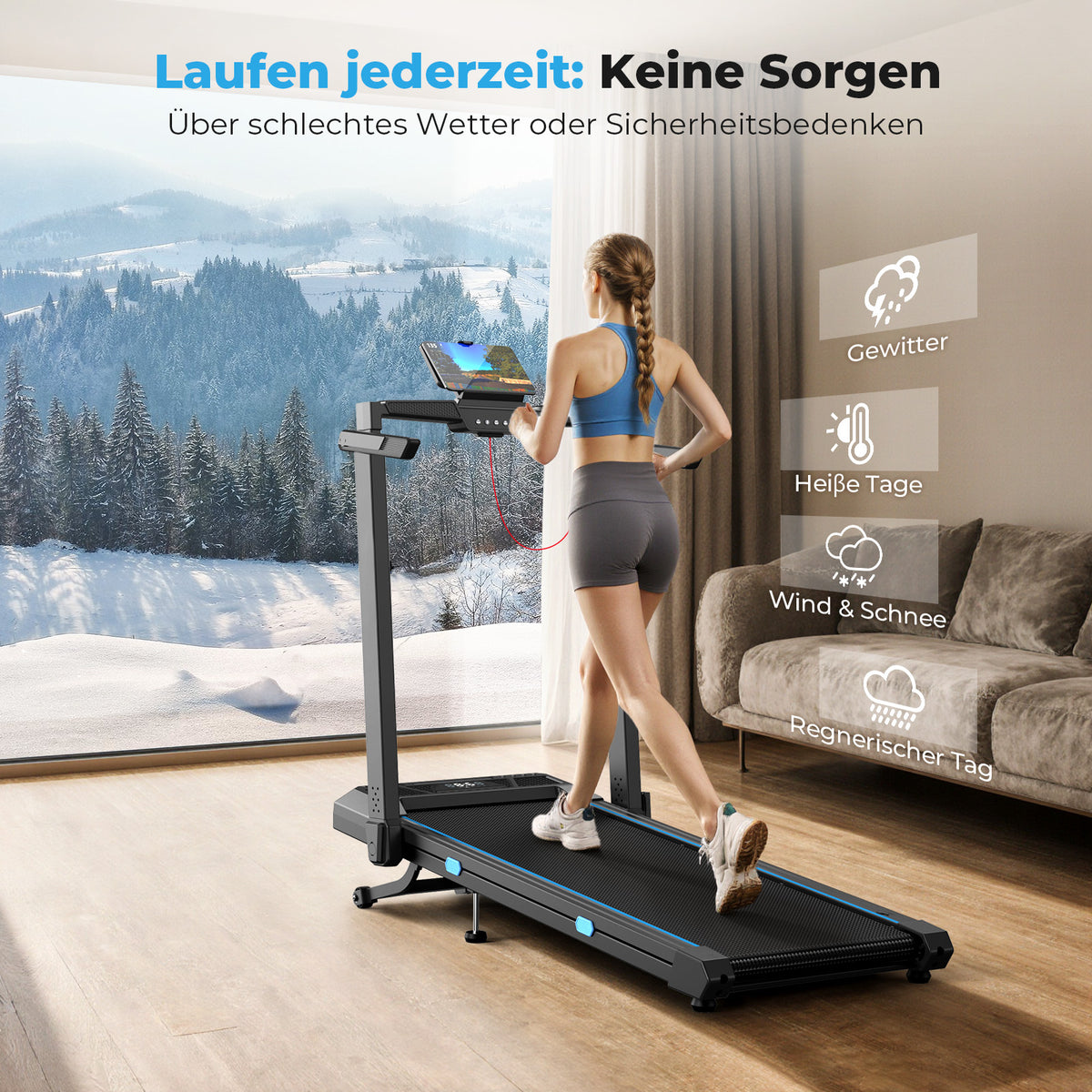 TM032 Laufband mit Bosch® Motor – 10 % Auto-Steigung für Zuhause