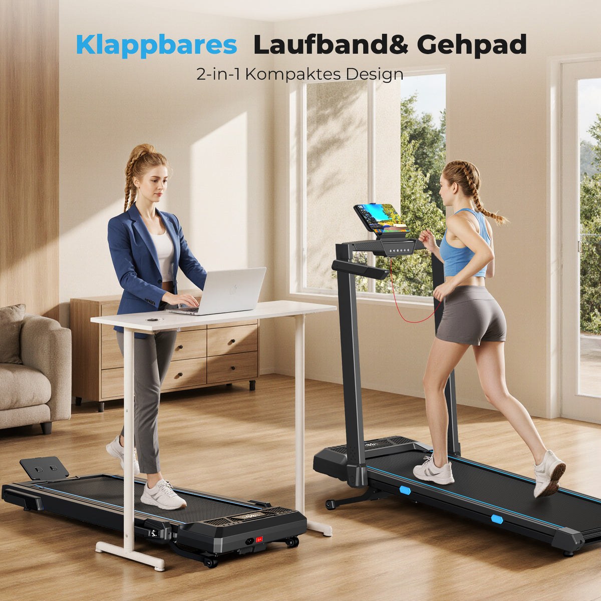 TM032 Laufband mit Bosch® Motor – 10 % Auto-Steigung für Zuhause