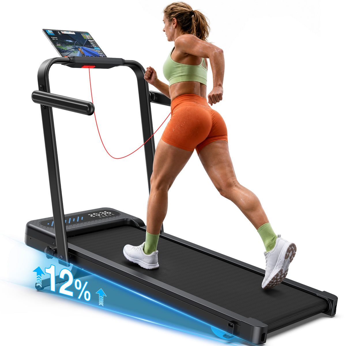 TM037 Pro Foldable Treadmill with 12% Auto-Incline – 180 kg Load Capacity