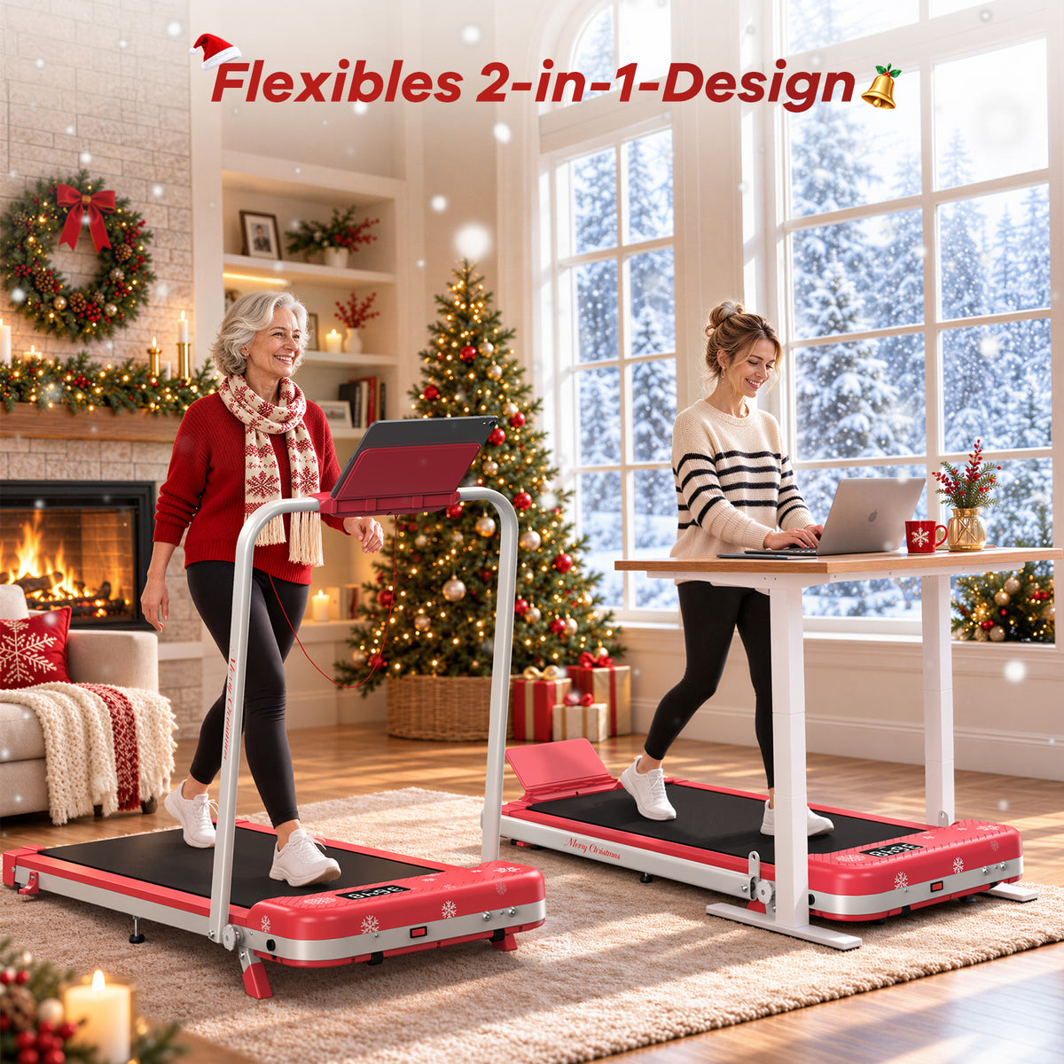 TM037 Weihnachtsedition – Klappbares Laufband mit 10 % manueller Steigung