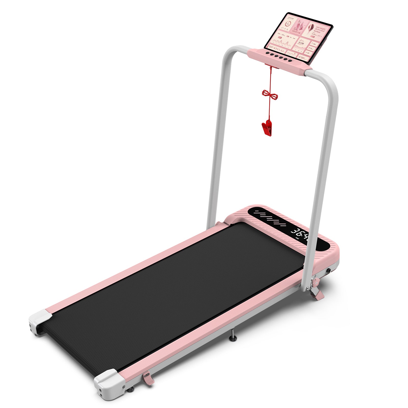 TM037 Klappbares Walking Pad Laufband mit Steigung – Rosa