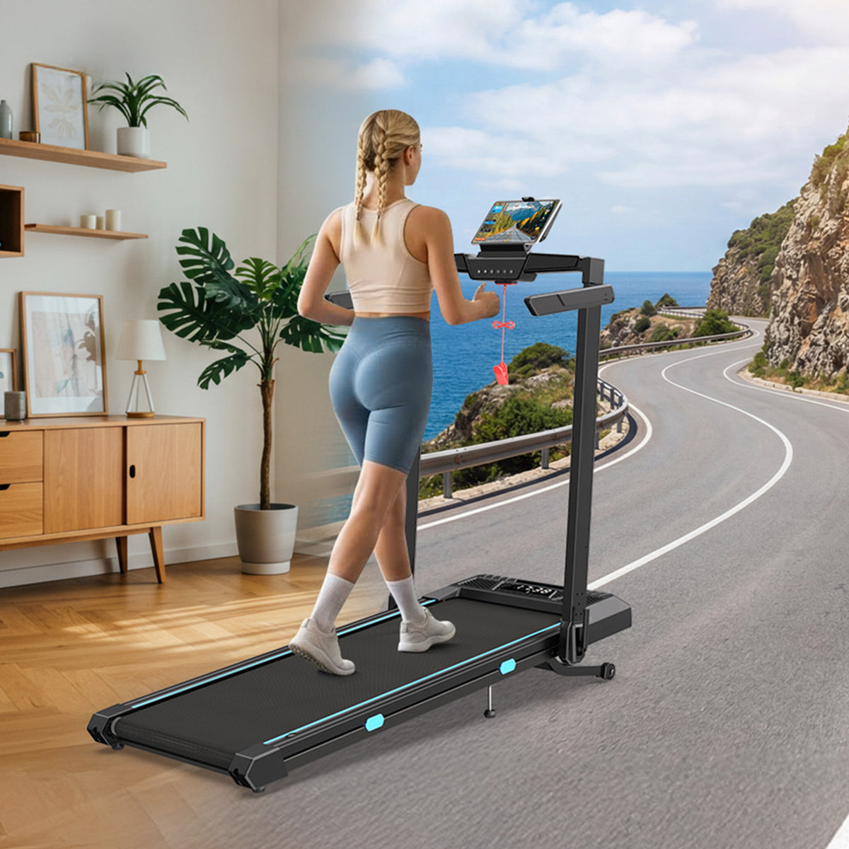 TM032 Laufband mit Bosch® Motor – 10 % Auto-Steigung für Zuhause