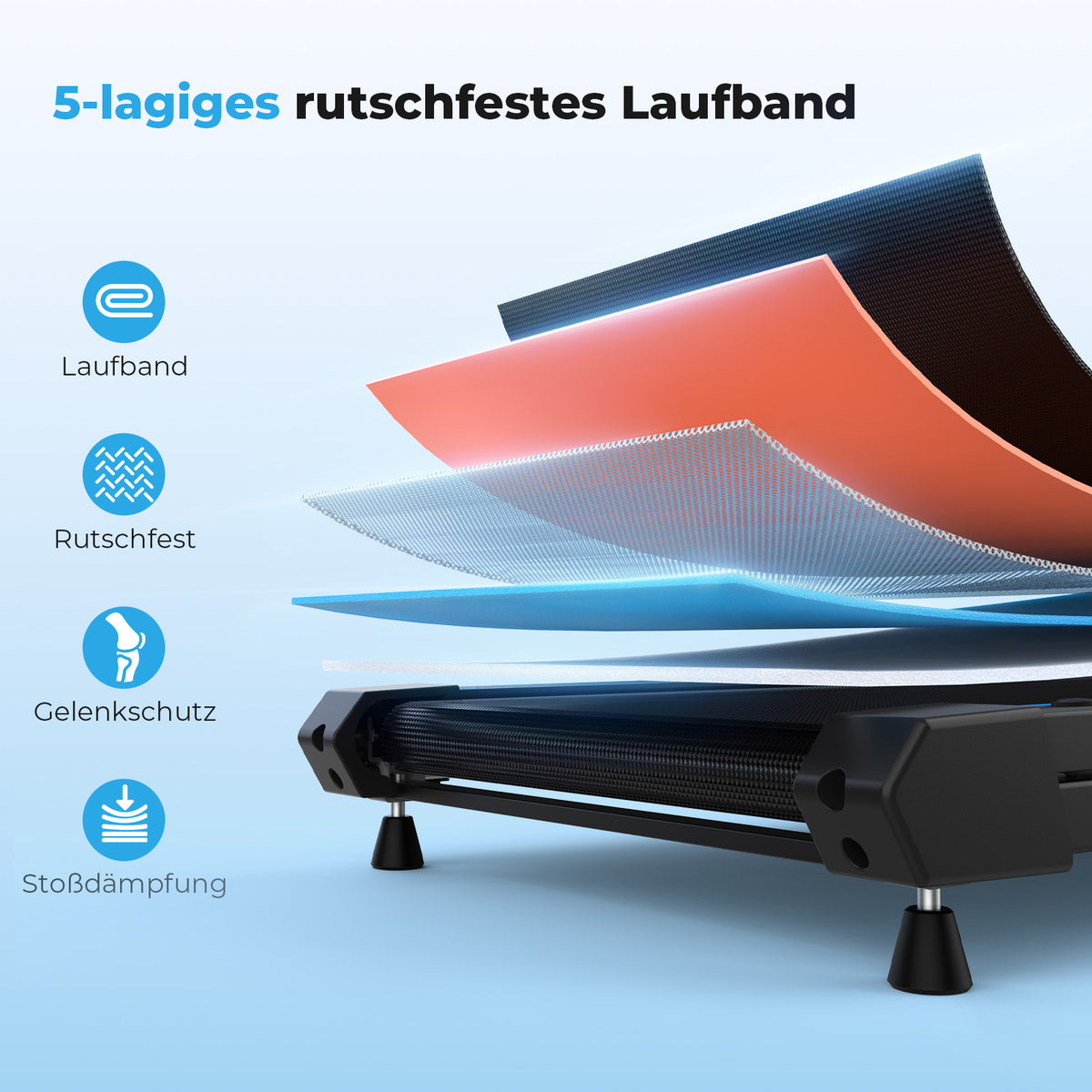 TM032 Laufband mit Bosch® Motor – 10 % Auto-Steigung für Zuhause