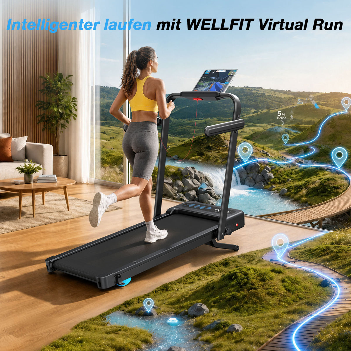 TM037 Pro Foldable Treadmill with 12% Auto-Incline – 180 kg Load Capacity