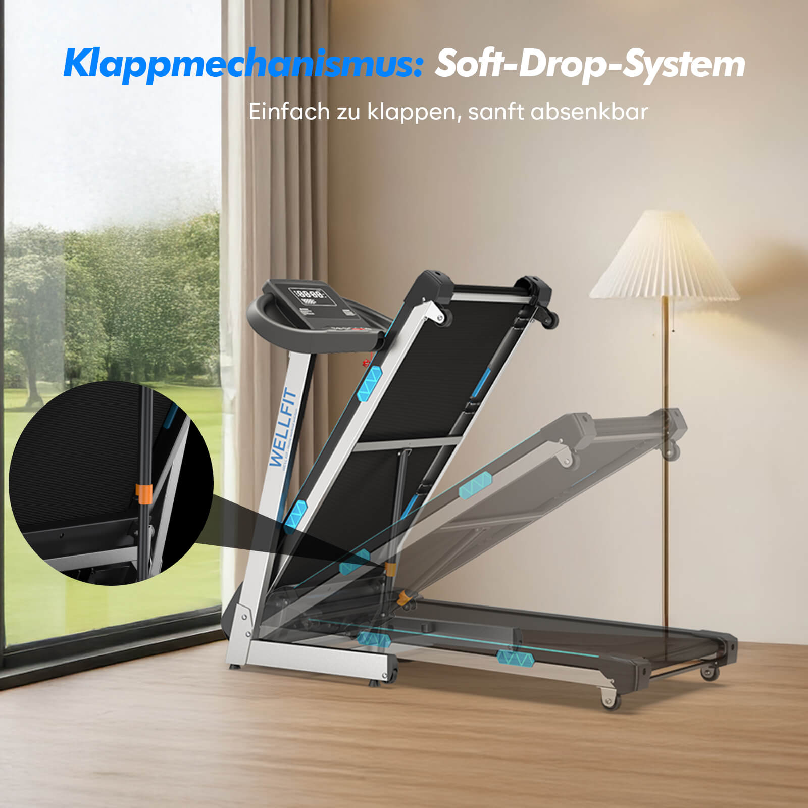 TM007 Foldable Treadmill with Automatic 15% Incline – 200kg Load Capacity