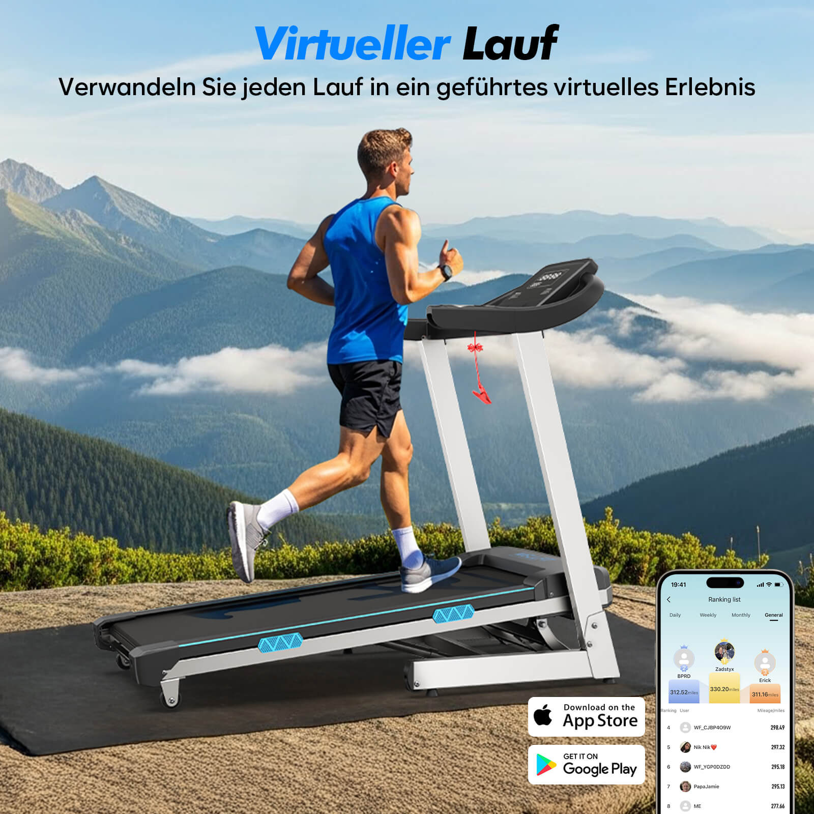 TM007 Foldable Treadmill with Automatic 15% Incline – 200kg Load Capacity
