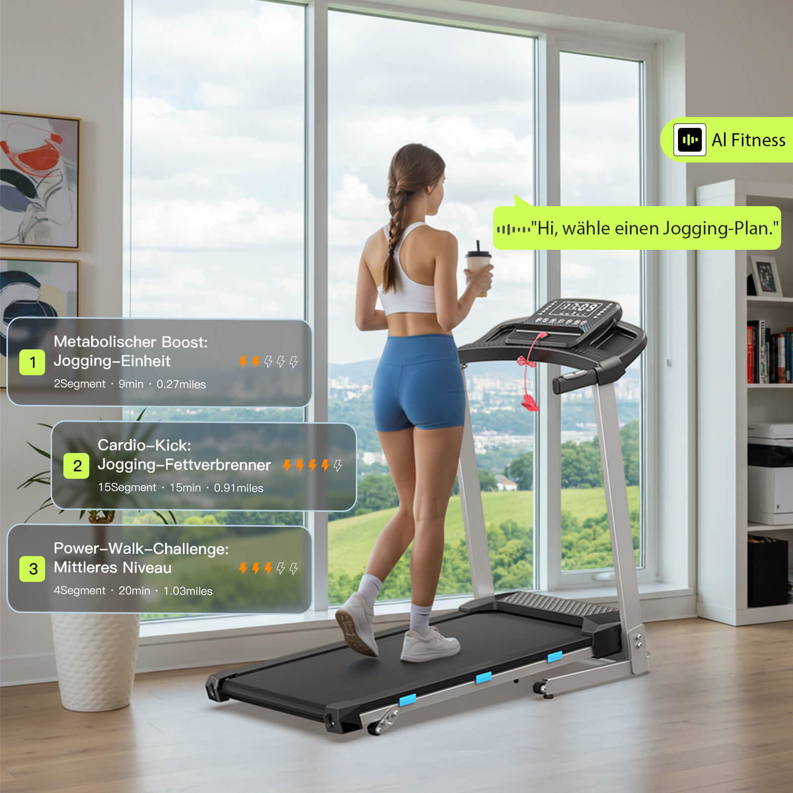 TM015 Foldable Treadmill with Incline & Handrails – 180 kg Load Capacity