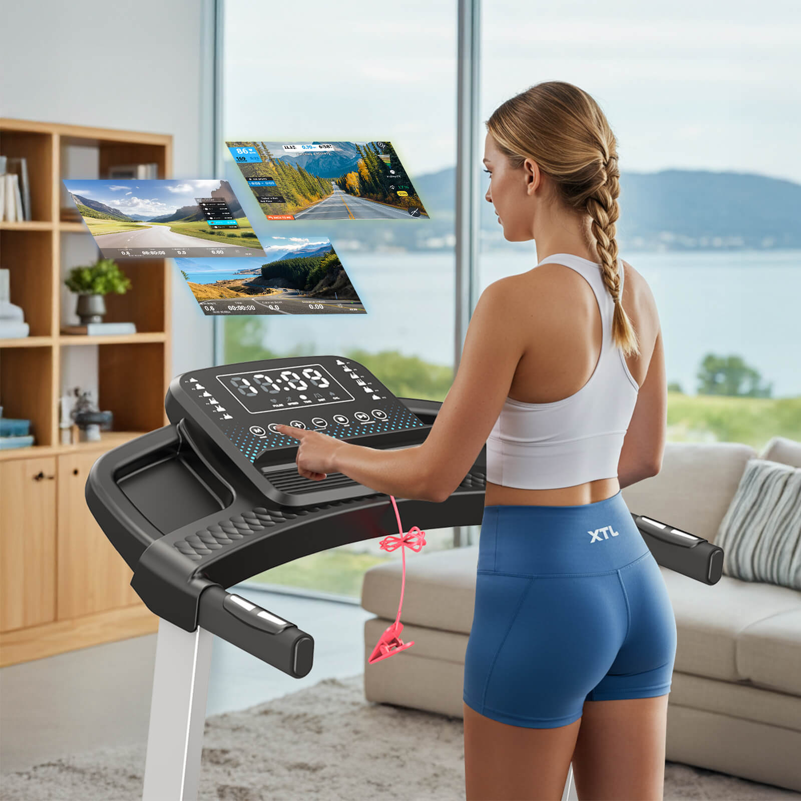 TM015 Foldable Treadmill with Incline & Handrails – 180 kg Load Capacity