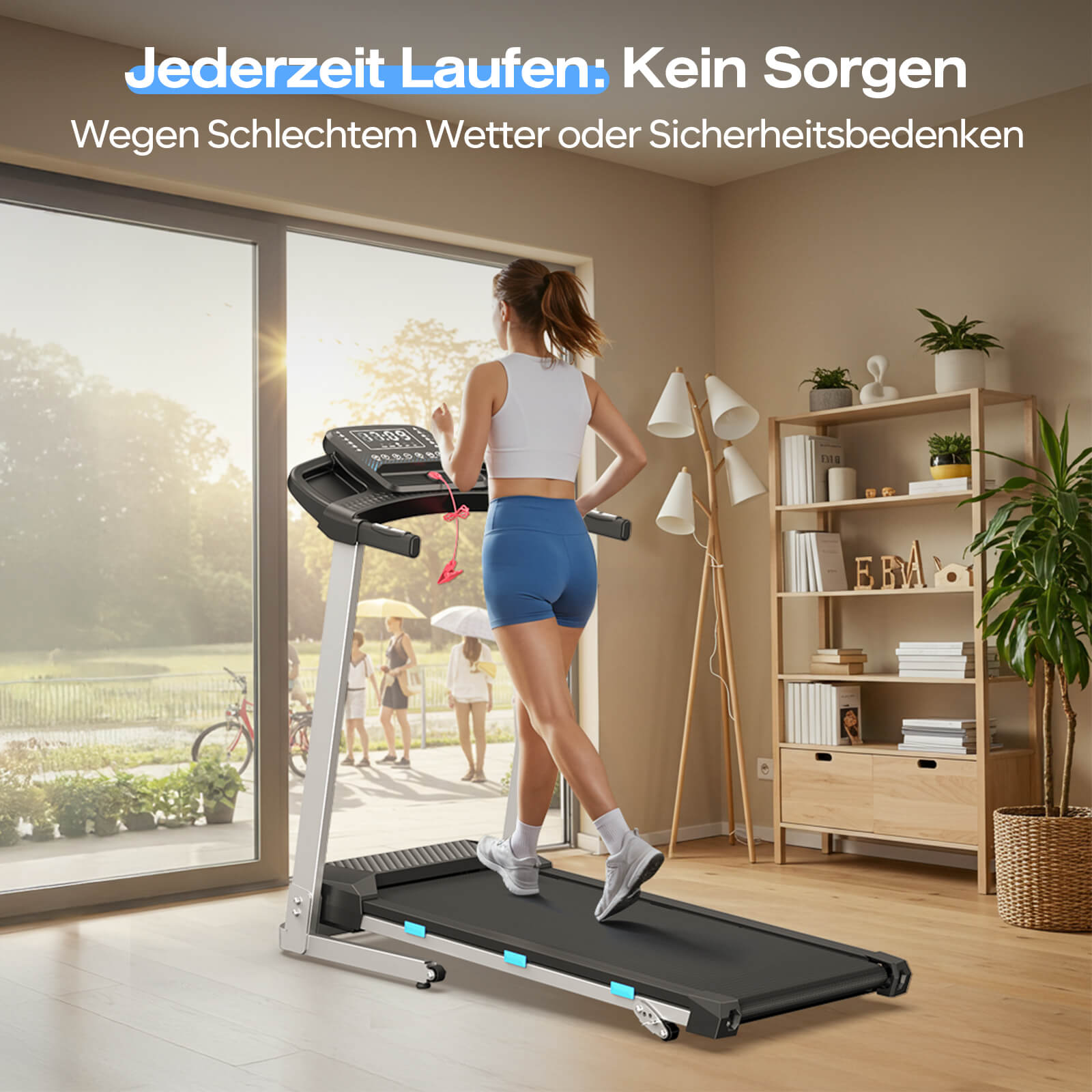 TM015 Foldable Treadmill with Incline & Handrails – 180 kg Load Capacity