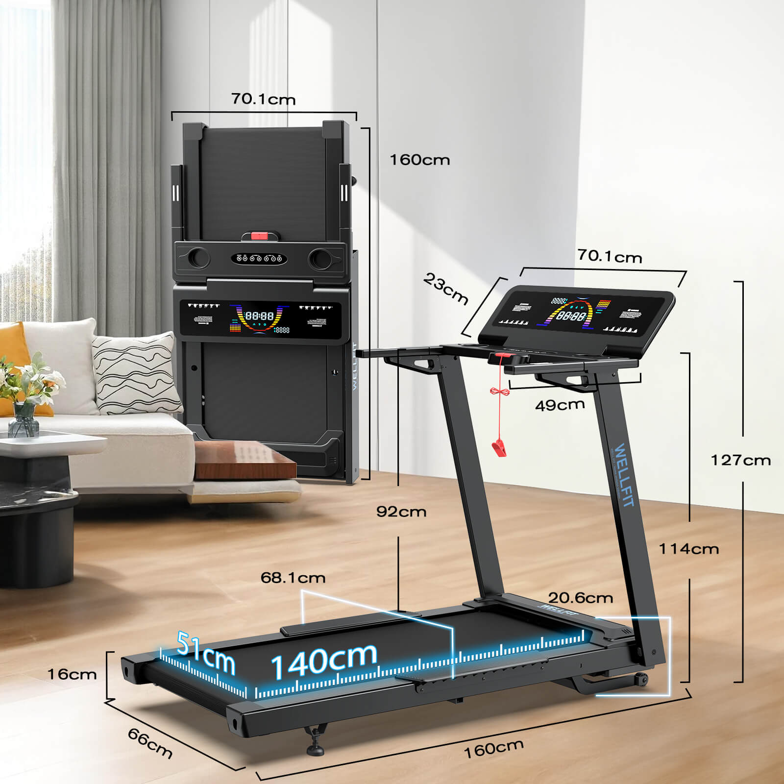 TM029 Treadmill with 15% Auto Incline & High Weight Capacity