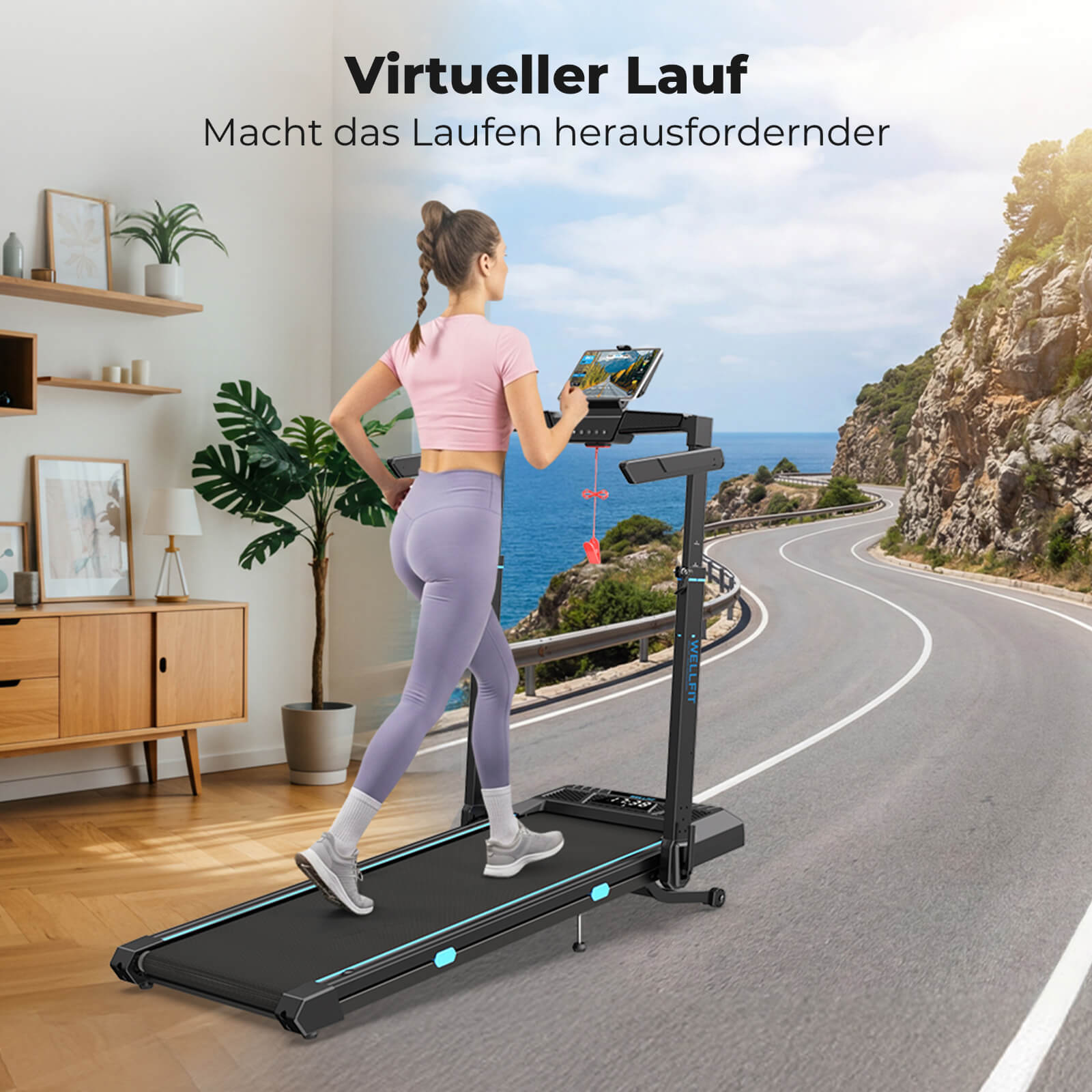 TM032 Height-Adjustable Treadmill with 10% Auto Incline