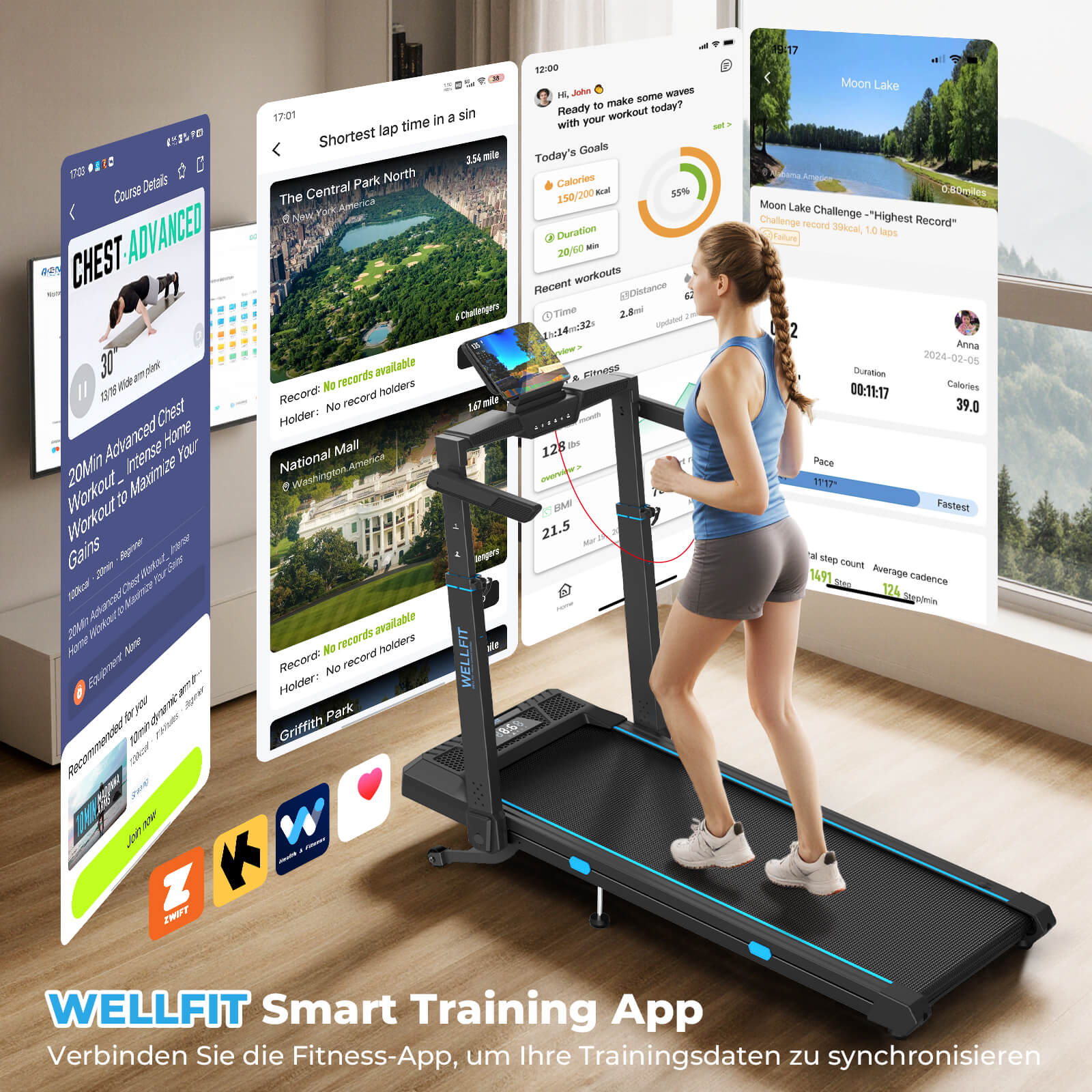 TM032 Height-Adjustable Treadmill with 10% Auto Incline