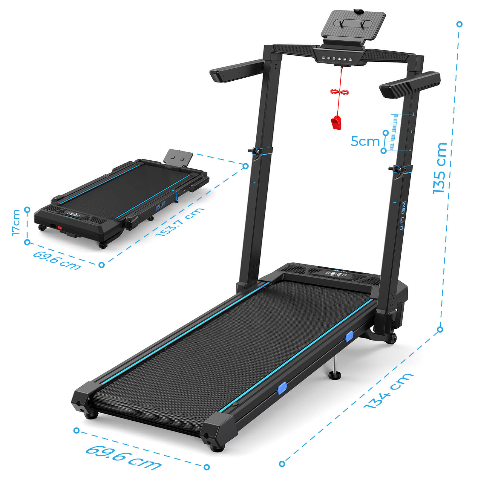 TM032 Height-Adjustable Treadmill with 10% Auto Incline