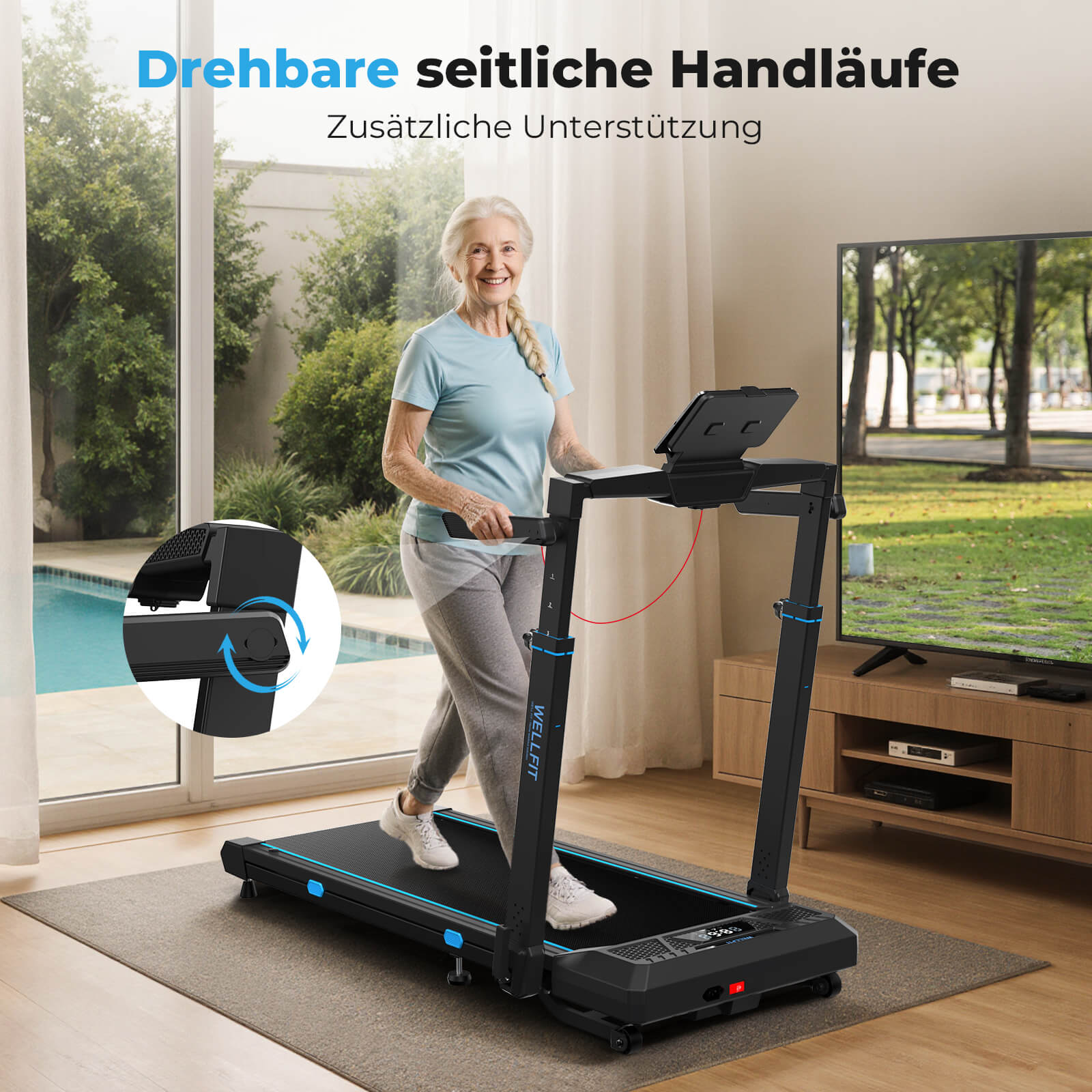 TM032 Height-Adjustable Treadmill with 10% Auto Incline