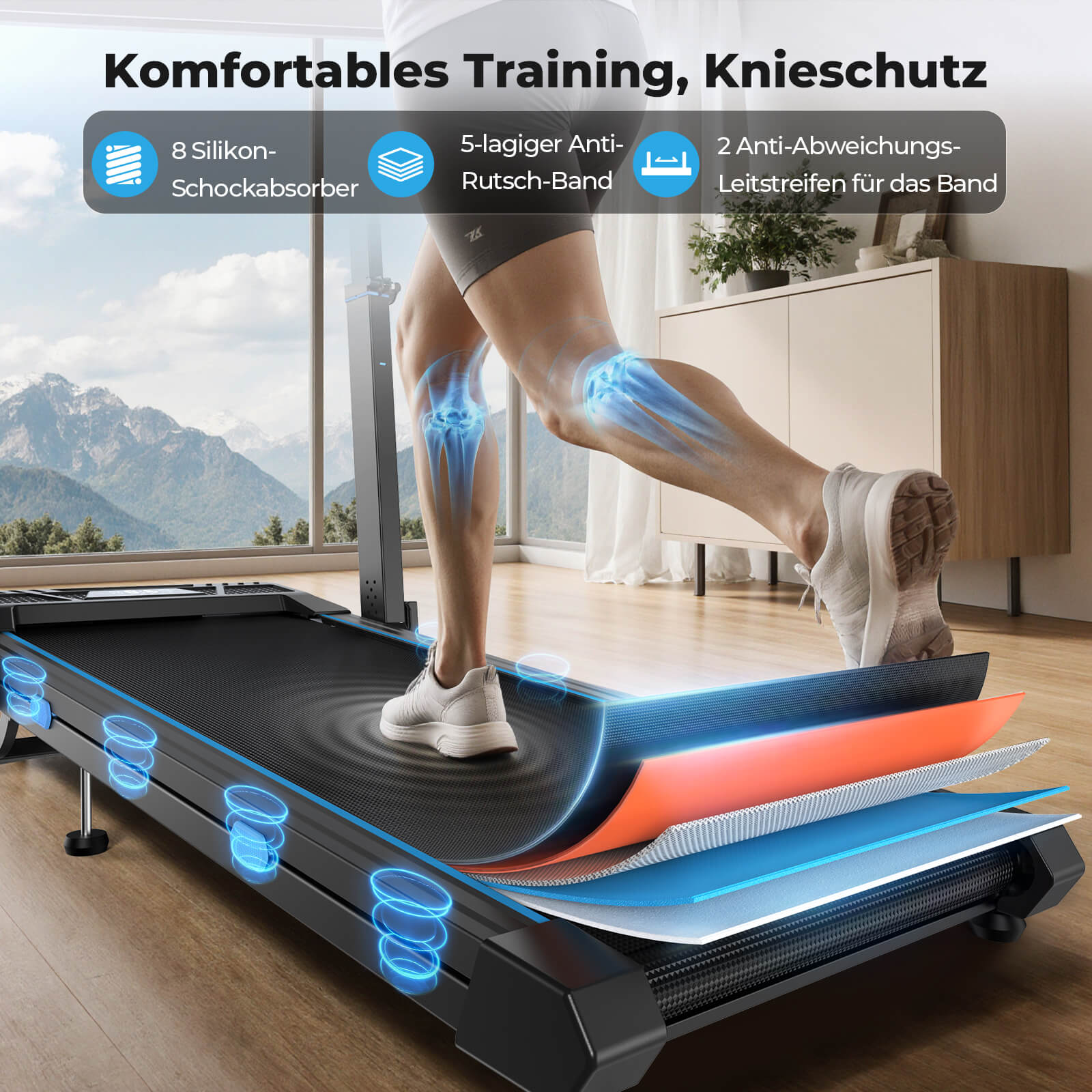 TM032 Height-Adjustable Treadmill with 10% Auto Incline