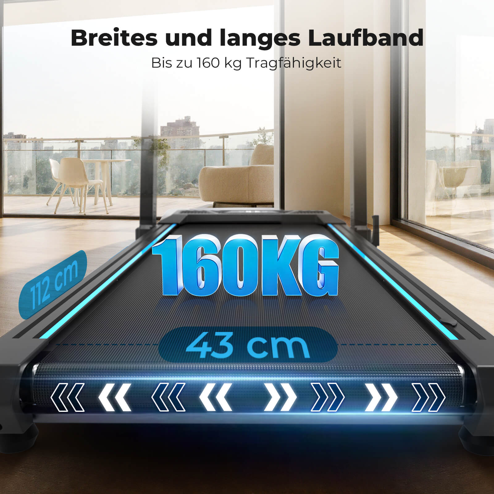 TM032 Height-Adjustable Treadmill with 10% Auto Incline