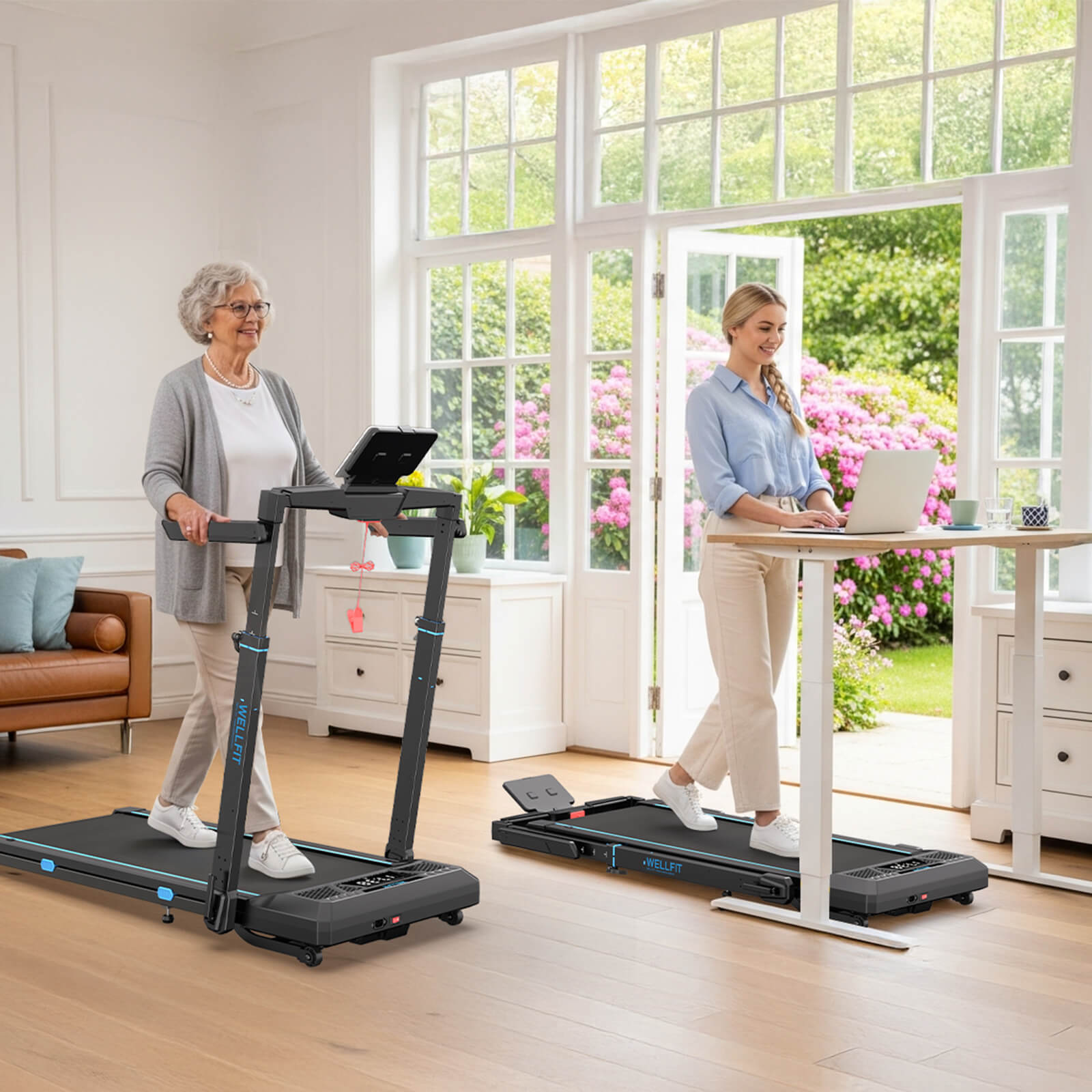 TM032 Height-Adjustable Treadmill with 10% Auto Incline