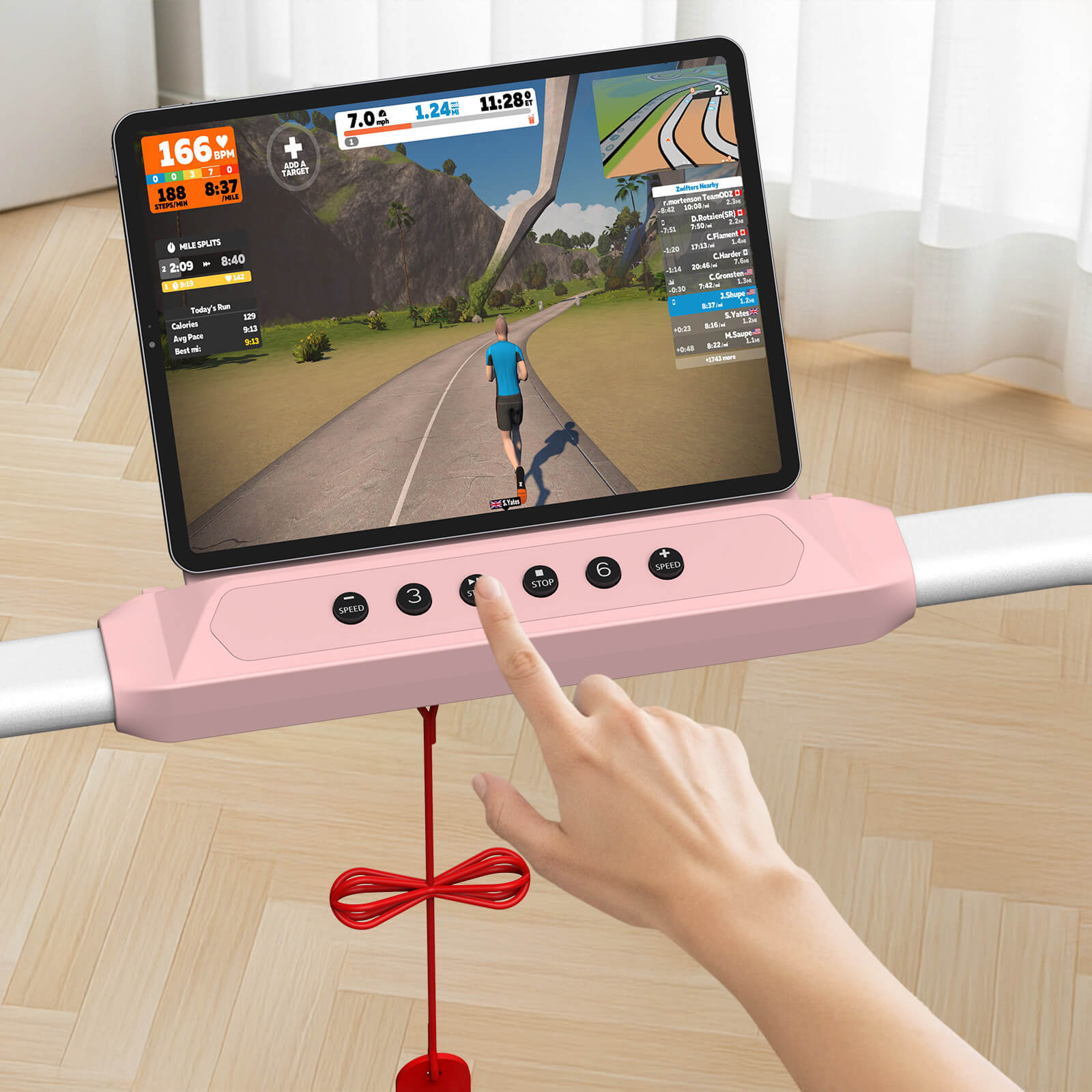 TM037 Klappbares Walking Pad Laufband mit Steigung – Rosa