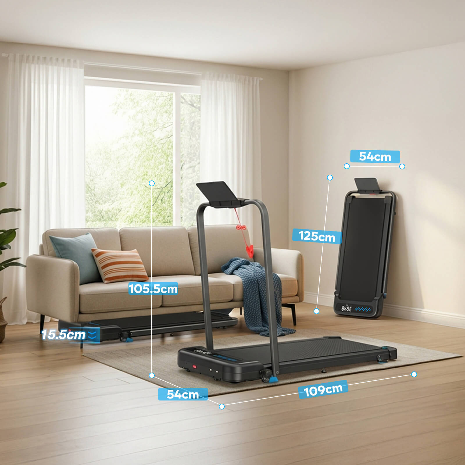 TM037 Foldable Treadmill with Incline for Home