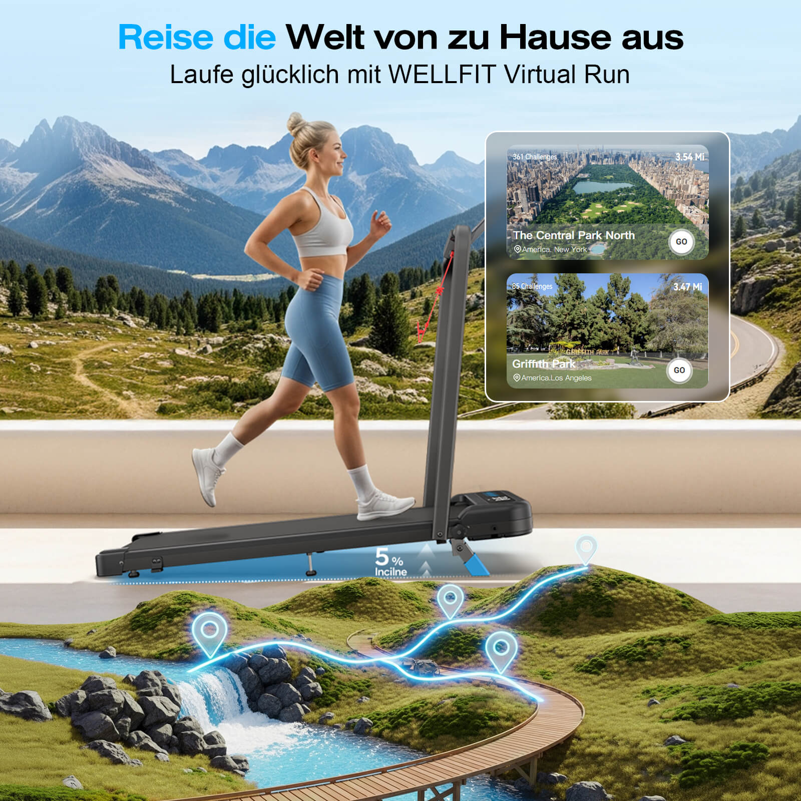 TM037 Foldable Treadmill with Incline for Home