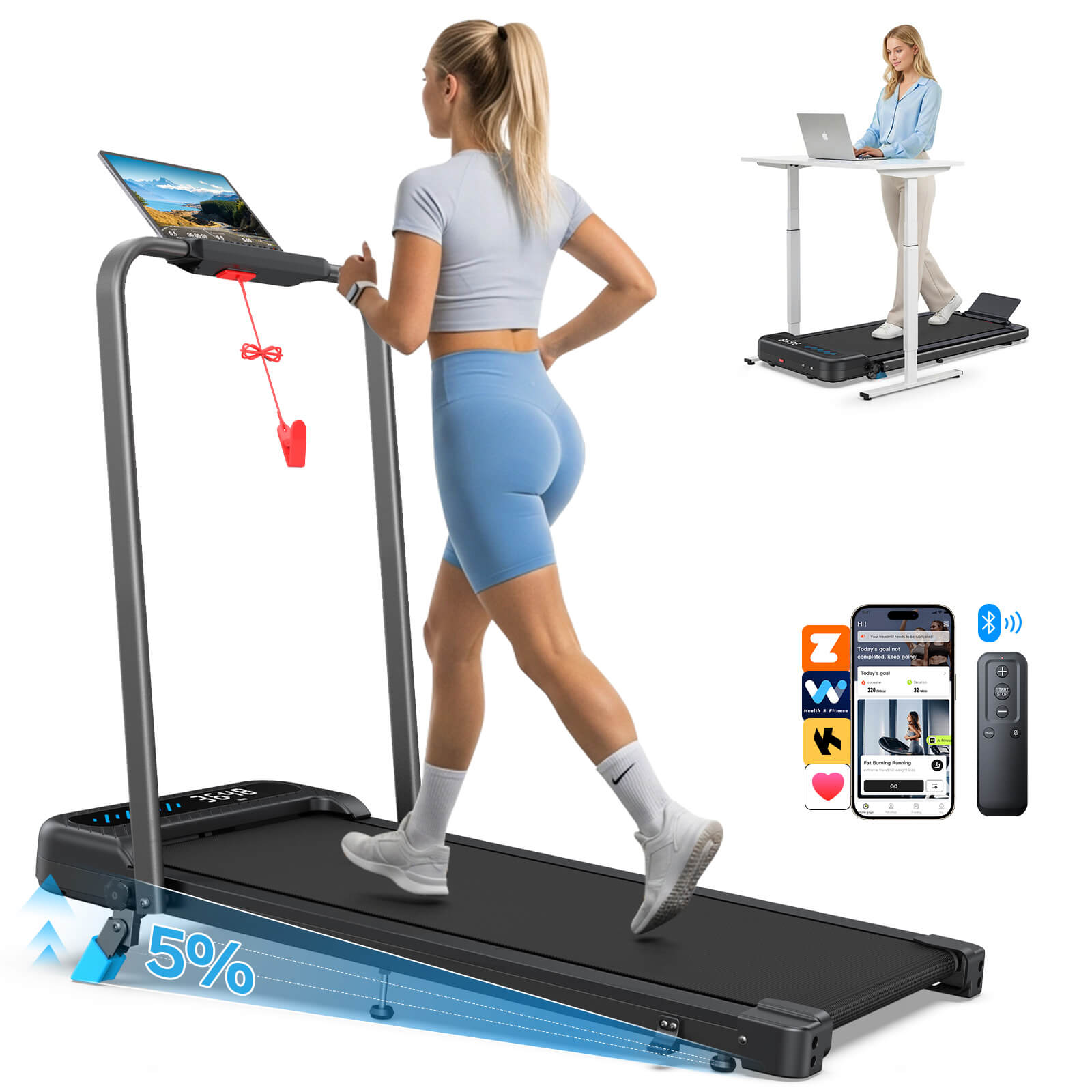 TM037 Foldable Treadmill with Incline for Home